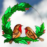 Roodborstjes 29x29cm €125